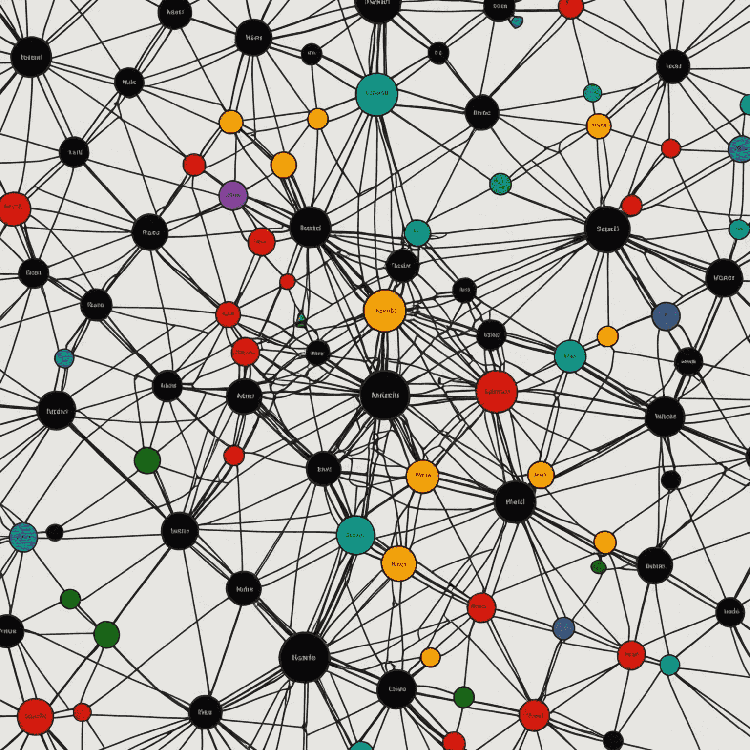 Capture d'écran montrant la cartographie réseau générée par Advanced IP Scanner, avec des nœuds colorés représentant différents types d'appareils et des lignes indiquant les connexions