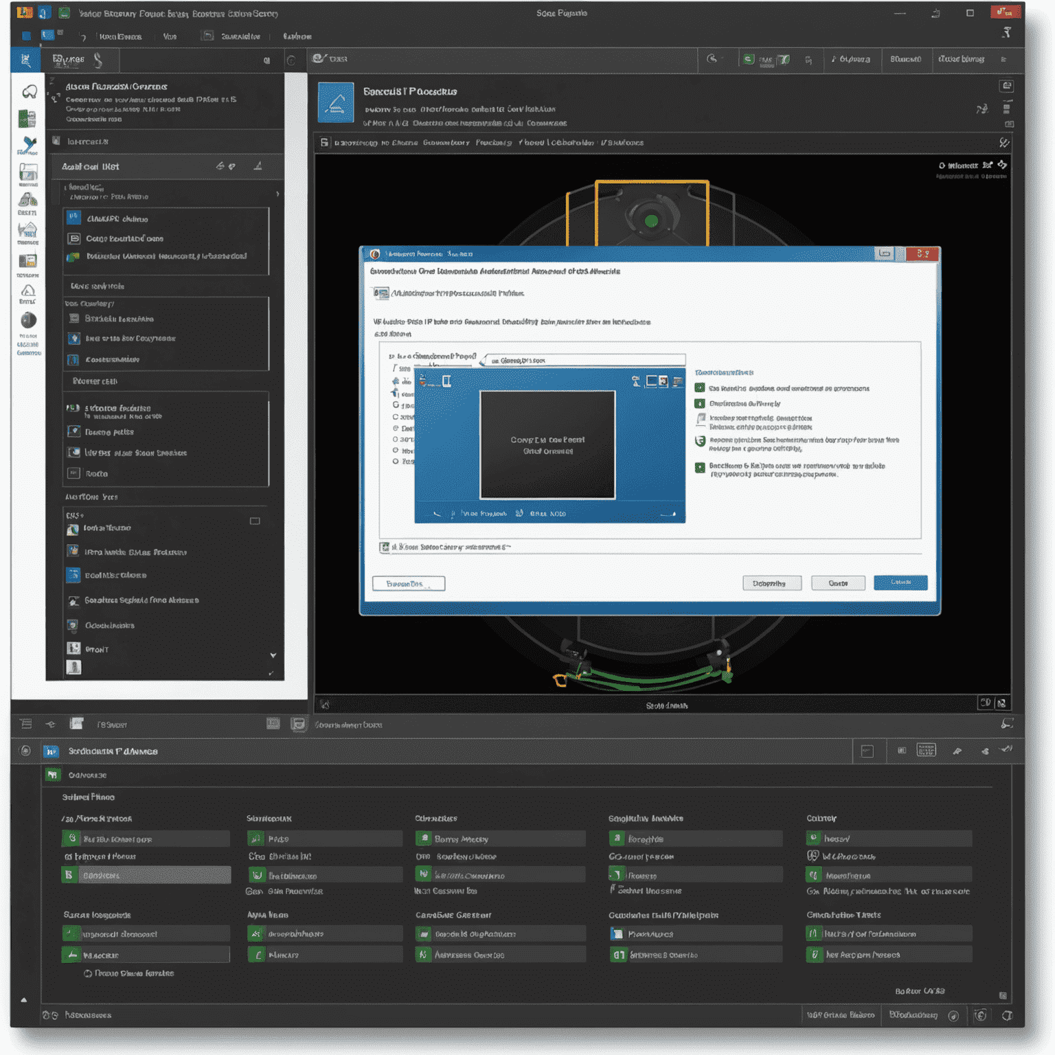Capture d'écran montrant les fonctionnalités avancées d'Advanced IP Scanner, avec des options de scan de ports et d'accès à distance mises en évidence