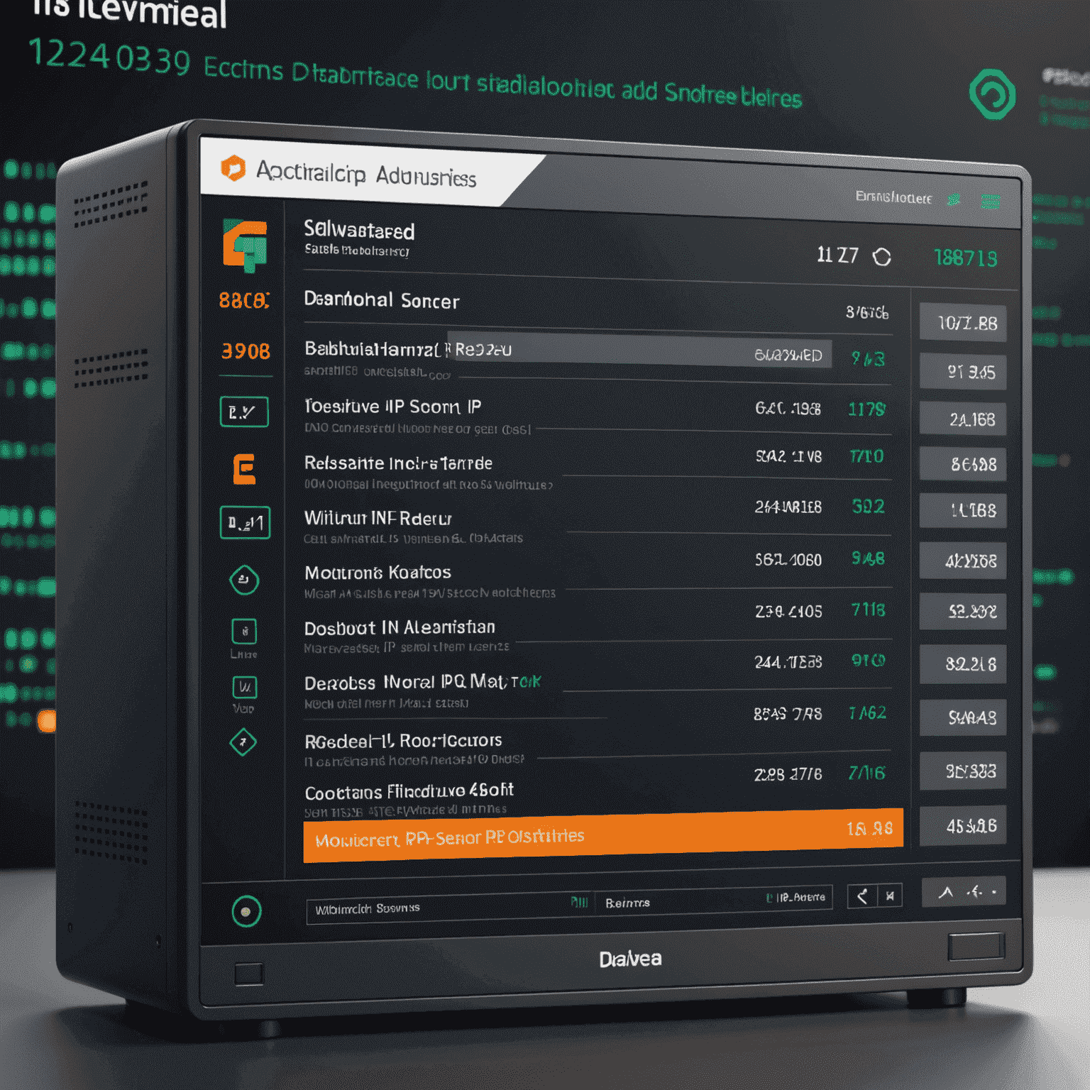 Interface d'Advanced IP Scanner montrant un tableau d'inventaire détaillé avec des colonnes pour les adresses IP, les noms d'hôtes, les fabricants et les services en cours d'exécution